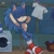 Size: 2048x2048 | Tagged: safe, artist:slow_footed8, sonic the hedgehog, tails doll, 2025, basket, eyes closed, hands behind head, indoors, laundry, male, rain, shirt, sitting, solo, stool, window