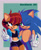 Size: 2516x3100 | Tagged: safe, artist:ducklordo, sally acorn, sonic the hedgehog, chipmunk, hedgehog, 2024, duo, female, male, peace sign, sally x sonic, sally's ringblader outfit, shipping, simple background, straight, v sign