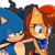 Size: 2000x2000 | Tagged: safe, artist:sonikku1999, sally acorn, sonic the hedgehog, chipmunk, hedgehog, 2024, abstract background, duo, female, heart, male, redraw, sally x sonic, sally's ringblader outfit, shipping, straight