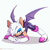 Size: 640x640 | Tagged: safe, artist:nikkikaji, rouge the bat, oc, oc:rogue the bat (nikkikaji), bat, alternate hairstyle, ass up, ear piercing, earring, gender swap, hands together, jack-o' pose, lidded eyes, looking at viewer, male, one fang, posing, shadow (lighting), signature, simple background, smile, smiling at viewer, solo, spread legs, white background