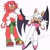 Size: 2048x2048 | Tagged: safe, artist:kewdreluse, knuckles the echidna, rouge the bat, oc, oc:rogue the bat (nikkikaji), bat, echidna, 2025, abs, alternate hairstyle, alternate outfit, clothes, duo, frown, gender swap, muscular, muscular female, simple background, smile, white background