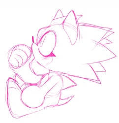 Size: 1126x1162 | Tagged: safe, artist:dirtyteeths, sonic the hedgehog, hedgehog, 2021, barefoot, classic sonic, cute, eyelashes, gloves off, line art, looking offscreen, looking up, monochrome, paws, side view, sitting, sketch, solo, sonabetes, sucking, sucking thumb