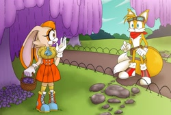 Size: 2047x1378 | Tagged: safe, artist:tejedora, cream the rabbit, miles "tails" prower