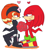 Size: 2020x2262 | Tagged: safe, artist:domestic maid, knuckles the echidna, shade the echidna, echidna, 2018, bouquet, duo, eyelashes, female, flower, flower bouquet, heart, knuckles x shade, lidded eyes, looking at each other, male, shipping, side view, simple background, smile, smiling at viewer, straight, white background