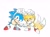 Size: 1959x1458 | Tagged: safe, artist:neku_646611, miles "tails" prower, sonic the hedgehog, 2025, classic sonic, classic sonic (universe), classic tails, cute, dragon ball, duo, simple background, standing, white background
