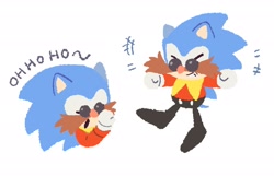 Size: 2048x1320 | Tagged: safe, artist:neku_646611, robotnik, sonic the hedgehog, 2025, cosplay, simple background, smile, solo, white background