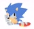 Size: 1582x1346 | Tagged: safe, artist:neku_646611, sonic the hedgehog, 2025, classic sonic, frown, lying on side, simple background, solo, white background