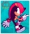 Size: 1385x1590 | Tagged: safe, artist:cory_hedgehog, mighty the armadillo, armadillo, 2025, border, classic mighty, looking at viewer, male, pointing, smile, smiling at viewer, solo
