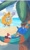 Size: 1229x2048 | Tagged: safe, artist:neku_646611, miles "tails" prower, sonic the hedgehog, 2025, beach, daytime, duo, eyes closed, flying, hammock, holding something, mouth open, outdoors, palm tree, sand, smile, tree, water