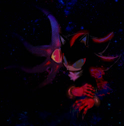 Size: 1346x1362 | Tagged: safe, artist:xenohog, black doom, shadow the hedgehog, hedgehog, 2025, alien, doom's eye, duo
