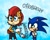 Size: 793x628 | Tagged: safe, artist:gigi-sonicandgumball, sally acorn, sonic the hedgehog, chipmunk, hedgehog, 2024, duo, female, male, redraw, sally x sonic, sally's ringblader outfit, shipping, sonic satam, straight