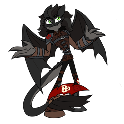 Size: 1704x1704 | Tagged: safe, artist:isaac_univers, barely sonic related, crossover, dragon, fangs, how to train your dragon, mobianified, night fury, toothless (httyd)
