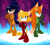 Size: 2505x2231 | Tagged: safe, artist:kanayanga, cat, dog, fox, alex (totally spies!), barely sonic related, clover (totally spies!), crossover, mobianified, sam (totally spies!), totally spies!