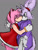 Size: 768x1024 | Tagged: safe, artist:maggotrhymezw, amy rose, blaze the cat, 2025, amy x blaze, blushing, duo, eyes closed, female, grey background, holding them, kiss, kiss on lips, lesbian, shipping, simple background, standing
