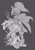 Size: 825x1167 | Tagged: safe, artist:ridleynemrick, tangle the lemur, whisper the wolf, lemur, wolf, 2021, alternate version, diamond cutters mask, duo, female, frown, grey background, greyscale, hand on head, heart, holding something, lesbian, lidded eyes, looking at viewer, mask, monochrome, shipping, signature, simple background, sitting, smile, standing, tangle x whisper, v sign