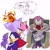 Size: 2048x2048 | Tagged: safe, artist:p1ctur33, amy rose, blaze the cat, amy x blaze, blushing, duo, female, fire, holding each other, kiss, kiss on lips, lesbian, looking at each other, sad, shipping, standing, wagging tail