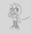 Size: 1195x1331 | Tagged: safe, artist:amipiyoart, jewel the beetle, beetle, 2024, cute, female, jewelabetes, line art, looking at viewer, monochrome, mouth open, open smile, pointing, signature, simple background, smile, solo, standing