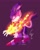 Size: 1600x2000 | Tagged: safe, artist:vettelemdam, blaze the cat, 2023, bending over, female, fire, frown, looking ahead, looking offscreen, purple background, side view, signature, simple background, solo, standing