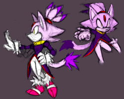 Size: 1280x1024 | Tagged: safe, artist:charmcaster707, blaze the cat, 2020, frown, grey background, looking offscreen, simple background, sketch, solo, standing