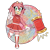 Size: 2048x2048 | Tagged: safe, artist:celestial-bat, amy rose, hedgehog, 2022, alternate outfit, cleavage, clenched teeth, dress, hammer, holding something, looking at viewer, piko piko hammer, semi-transparent background, signature, smile, solo, standing on one leg, v sign