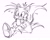 Size: 2192x1772 | Tagged: safe, artist:doodliez, miles "tails" prower, 2013, clenched teeth, hand on head, line art, looking ahead, looking offscreen, monochrome, panicking, running, signature, simple background, solo, sweatdrop, treads, white background