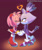 Size: 1607x1905 | Tagged: safe, artist:amipiyoart, artist:star-vanguard, amy rose, blaze the cat, 2025, amy x blaze, amybetes, blazebetes, blushing, cute, duo, eyes closed, fire, heart, holding each other, lesbian, lidded eyes, looking at them, outline, purple background, shadow (lighting), shipping, signature, simple background, smile, standing, valentine's day