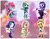 Size: 1920x1484 | Tagged: safe, artist:jamegerea, 2025, abstract background, alicorn, applejack, barely sonic related, border, character name, crossover, deviantart watermark, earth pony, fluttershy, group, looking at viewer, mane six (mlp), mobianified, my little pony, obtrusive watermark, outline, pegasus, pinkie pie, pony, rainbow dash, rarity, signature, standing, twilight sparkle, unicorn, watermark