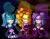 Size: 4381x3437 | Tagged: dead source, safe, artist:atomiclance, hedgehog, 2017, abstract background, adagio dazzle (mlp), aria blaze, barely sonic related, crossover, looking at viewer, mobianified, my little pony, my little pony: rainbow rocks, seductive look, seductive pose, silhouette, sonata dusk, standing, the dazzlings, trio