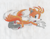 Size: 787x618 | Tagged: safe, artist:laryssadesenhista, miles "tails" prower, 2010, flying, looking back, mouth open, solo, spinning tails, traditional media, treads