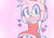 Size: 2048x1448 | Tagged: safe, artist:faburin, artist:faburinrin, amy rose, 2024, heart, looking at viewer, outline, pink background, signature, simple background, smile, smiling at viewer, solo, white outline
