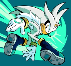 Size: 2000x1874 | Tagged: safe, artist:cryogx, silver the hedgehog, hedgehog, 2025, abstract background, clenched teeth, frown, looking at viewer, male, solo