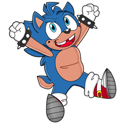 Size: 1280x1280 | Tagged: safe, artist:dragon22551, manik acorn, hedgehog, 2022, looking up, missing tooth, mouth open, parent:sally, parent:sonic, parents:sonally, simple background, smile, solo, transparent background, uekawa style