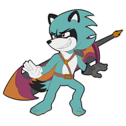 Size: 1919x1919 | Tagged: safe, artist:silvertyler25, 2022, barefoot, clenched teeth, cortez, flat colors, looking offscreen, outline, simple background, smile, solo, sword, transparent background