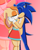 Size: 392x484 | Tagged: safe, artist:soneamlover, cream the rabbit, sonic the hedgehog, 2019, age difference, aged up, alternate universe, cream x sonic, duo, echo background, eyes closed, holding each other, kiss, older, shipping, standing, straight