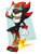 Size: 1280x1681 | Tagged: dead source, safe, artist:survivalstep, shadow the hedgehog, 2018, ear piercing, earring, frown, looking at viewer, semi-transparent background, signature, skating, solo, sunglasses