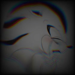 Size: 530x530 | Tagged: safe, artist:crazylonelyrogues, shadow the hedgehog, 2021, blushing, chromatic aberration, crying, eyes closed, monochrome, mouth open, sad, solo