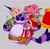 Size: 1177x1164 | Tagged: safe, artist:thetheesauce, amy rose, big the cat, cream the rabbit, froggy, cat, frog, hedgehog, rabbit, 2025, carrying them, dress, eyes closed, female, grey background, group, hammer, holding something, holding them, male, musical note, piko piko hammer, riding on shoulders, simple background, smile, team rose