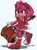 Size: 841x1142 | Tagged: safe, artist:msvartzy, amy rose, 2025, amy's halterneck dress, boots, clothes, dress, hammer, hand behind back, holding something, lineless, movie style, piko piko hammer, shadow (lighting), shoelaces, signature, simple background, smile, solo, standing, white background