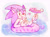 Size: 2048x1520 | Tagged: safe, artist:magicstormfrost, sonic the hedgehog, 2025, abstract background, cocktail, cocktail glass, cute, drink, food, fruit, heart, holding something, lemon, looking at viewer, mouth open, open mouth, open smile, shrimp, smile, solo, sunglasses, swimming tube, swimsuit, water, wink