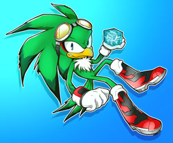 Size: 1280x1058 | Tagged: safe, artist:11sheepish11, jet the hawk, 2018, clenched fist, clenched teeth, gradient background, holding something, key to babylon garden, looking at viewer, outline, shadow (lighting), smile, solo, sonic riders