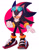 Size: 942x1194 | Tagged: safe, artist:scuttletown, shadow the hedgehog, hedgehog, 2018, abstract background, blushing, clenched fist, frown, looking offscreen, male, outline, solo, sonic riders, standing