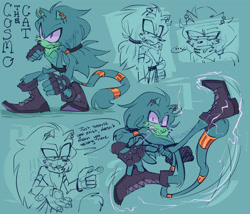 Size: 2048x1754 | Tagged: safe, artist:honestlynotgonnalie, oc, oc:cosmo the cat, cat, ..., 2024, abstract background, boots, character name, dialogue, electricity, english text, fingerless gloves, frown, kicking, oc only, solo