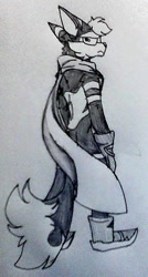 Size: 377x705 | Tagged: safe, artist:xishou the jackal, oc, oc:xishou the jackal, pencilwork, solo, traditional media