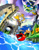 Size: 2550x3300 | Tagged: safe, artist:nextgrandcross, miles "tails" prower, sonic the hedgehog, 2012, abstract background, badnik, clouds, daytime, duo focus, flower, flying, from below, grass, little planet, looking ahead, looking offscreen, outdoors, running, running on water, smile, sonic 4: episode 2, spinning tails, splash, sylvania castle, tree, water, waterfall, zoomer