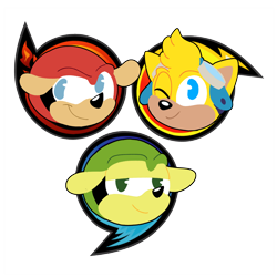 Size: 4096x4096 | Tagged: safe, artist:dragon22551, matilda the armadillo, mighty the armadillo, ray the flying squirrel, sonic heroes, 2023, goggles, head only, lidded eyes, looking at viewer, no outlines, simple background, smile, transparent background, wink