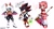 Size: 1500x800 | Tagged: safe, artist:namnumss, amy rose, rouge the bat, shadow the hedgehog, female, male, trio