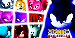 Size: 1246x641 | Tagged: safe, artist:danidt, amy rose, blaze the cat, knuckles the echidna, miles "tails" prower, rouge the bat, shadow the hedgehog, silver the hedgehog, sonic the hedgehog, tangle the lemur, whisper the wolf, mmd