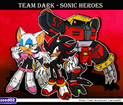 Size: 900x770 | Tagged: safe, artist:zeed_02, e-123 omega, rouge the bat, shadow the hedgehog, team dark