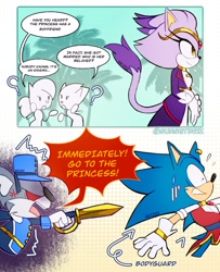 Size: 1662x2048 | Tagged: safe, artist:sunsetbriz, blaze the cat, sonic the hedgehog, shipping, sonaze
