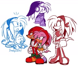 Size: 1739x1462 | Tagged: safe, artist:pagonmoon, amy rose, knuckles the echidna, species swap